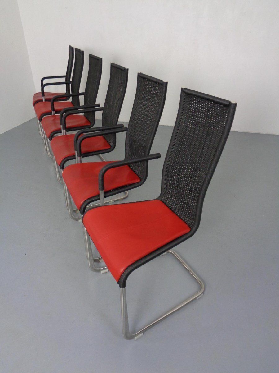 photo for sale Kragstuhl D21 & B20 Cantilever Chairs By Jean Prouve & Axel Bruchhäuser For Tecta, 1980s, Germany, Set Of 6