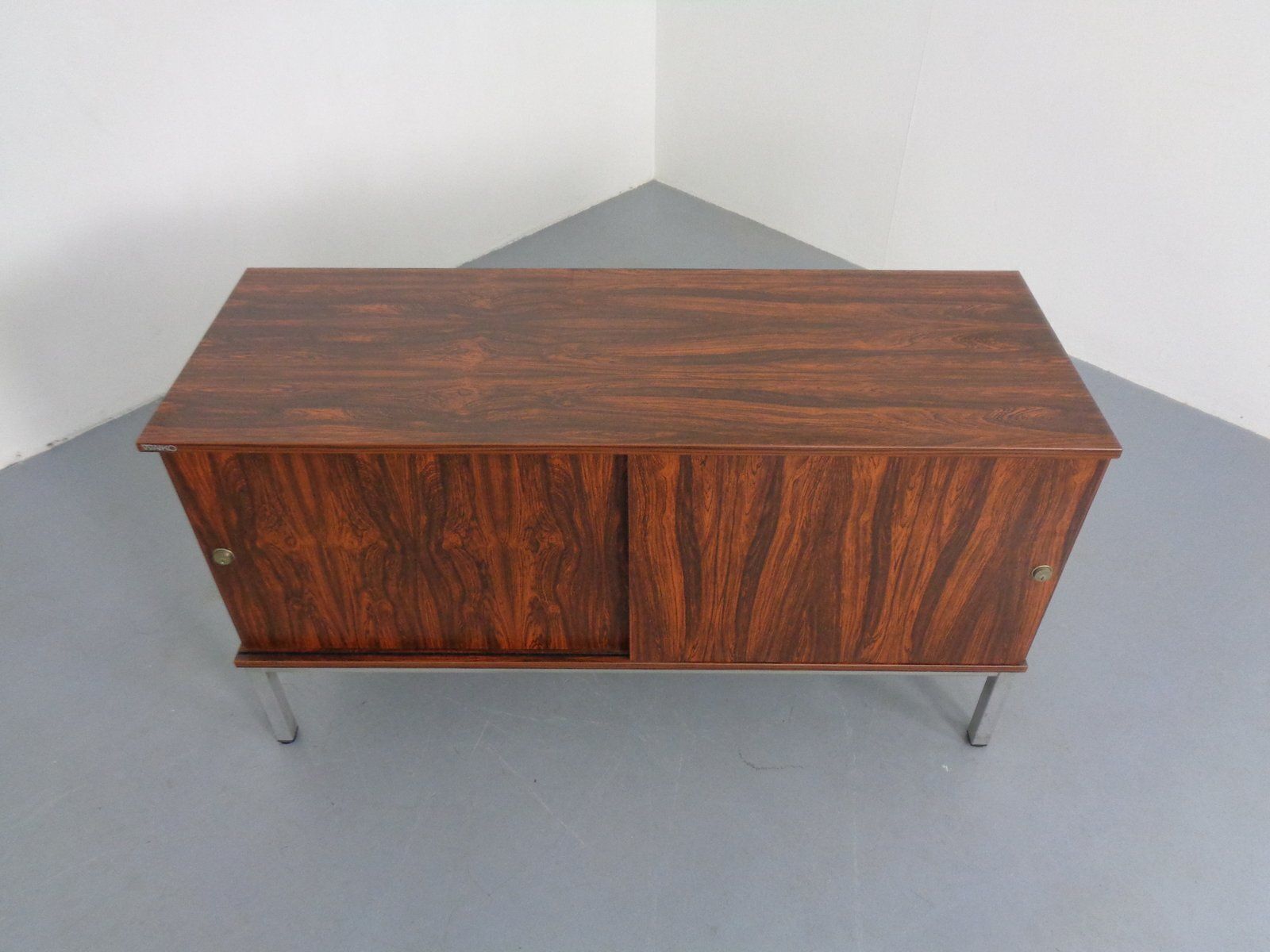 photo for sale Small Laminated Sideboard In Rosewood Finish From Waiko, Germany, 1970s