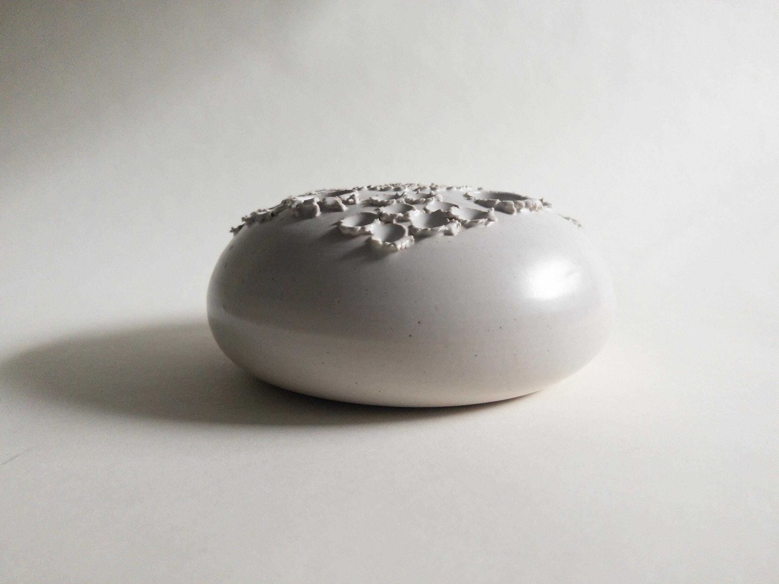 Décoration Vase de studio Aage Würtz, bougeoir en céramique blanche, style danois moderne photo