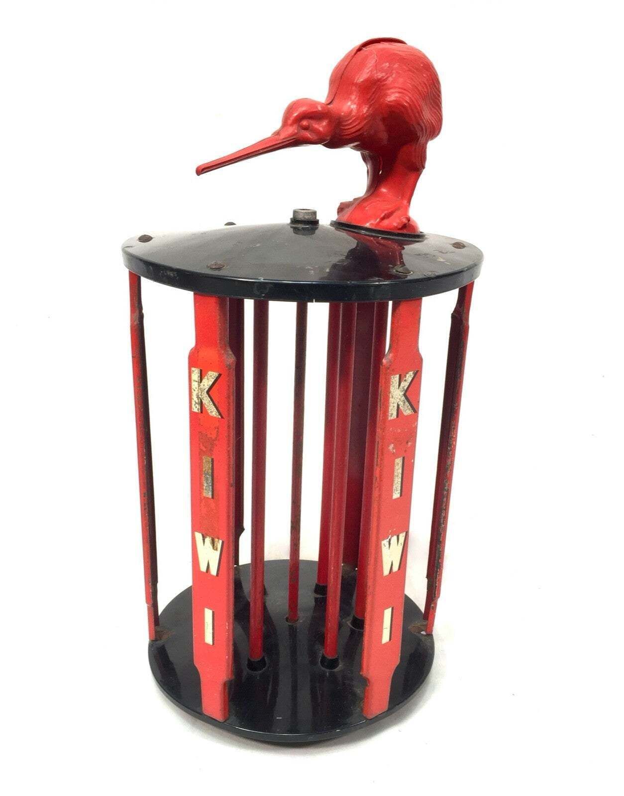 Antique Advertising Mid Century Kiwi Shoe Polish Shop Display Counter Dispenser photo furniture