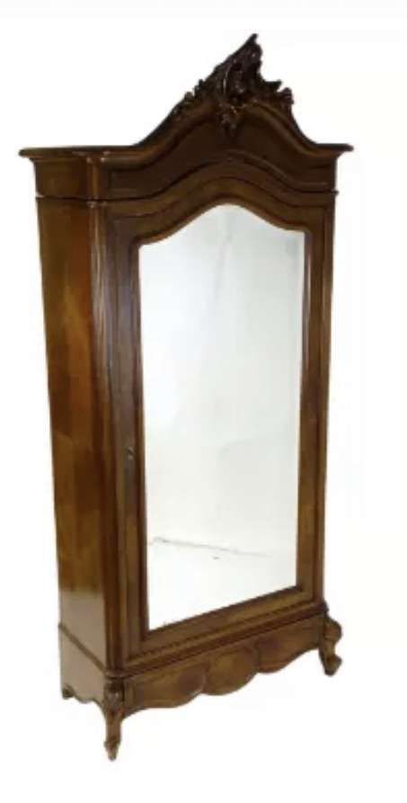 Beautiful French Mirror Carved Amoire Wardrobe