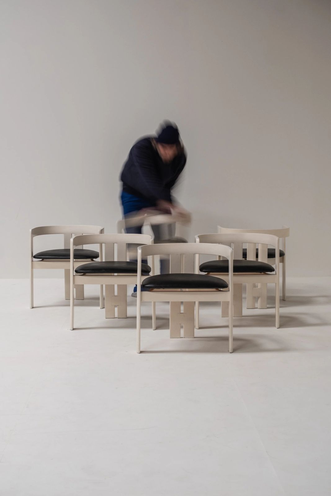 photo vinterior Set Of 6 Pigreco Chairs, Gavina Production By Tobia Scarpa