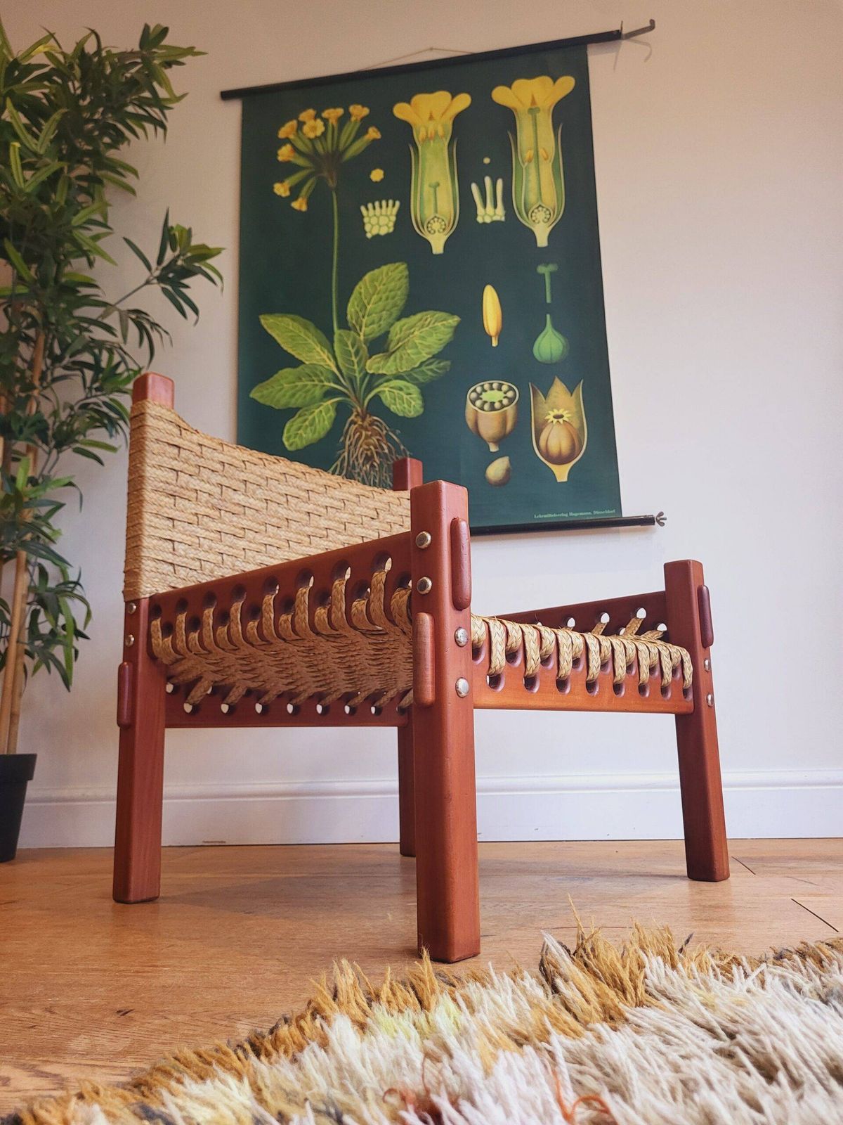 Mid Century Woven Safari Chair