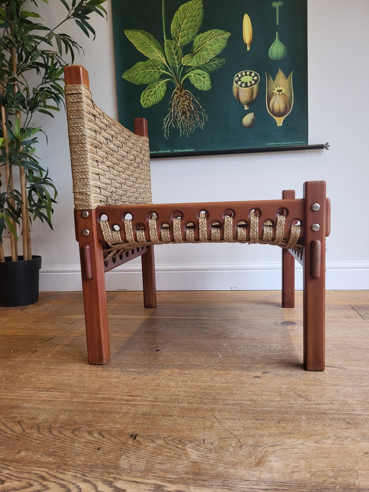 photo for sale Mid Century Woven Safari Chair