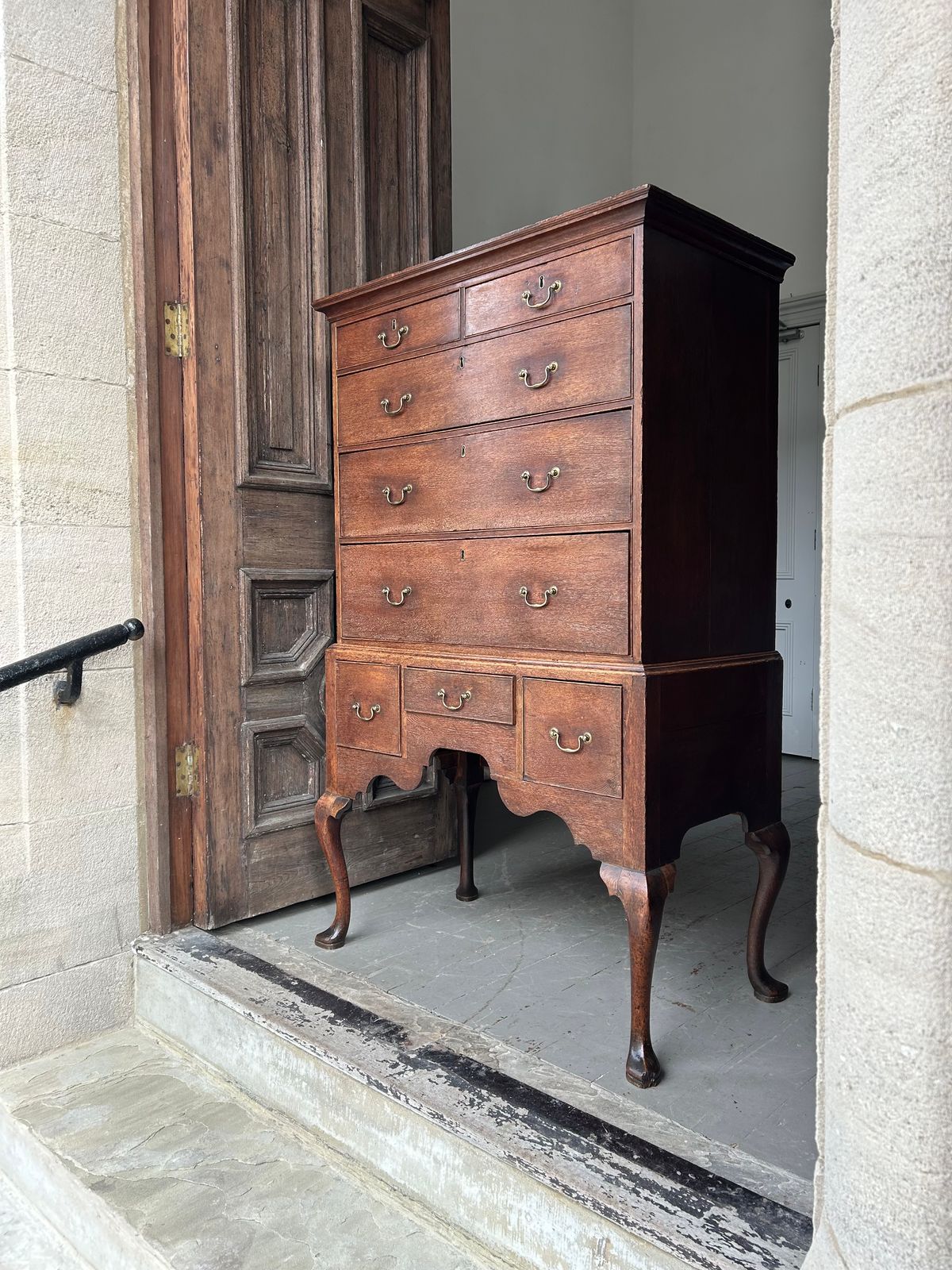 Elegant George 1st Oak Chest On Stand photo Furniture