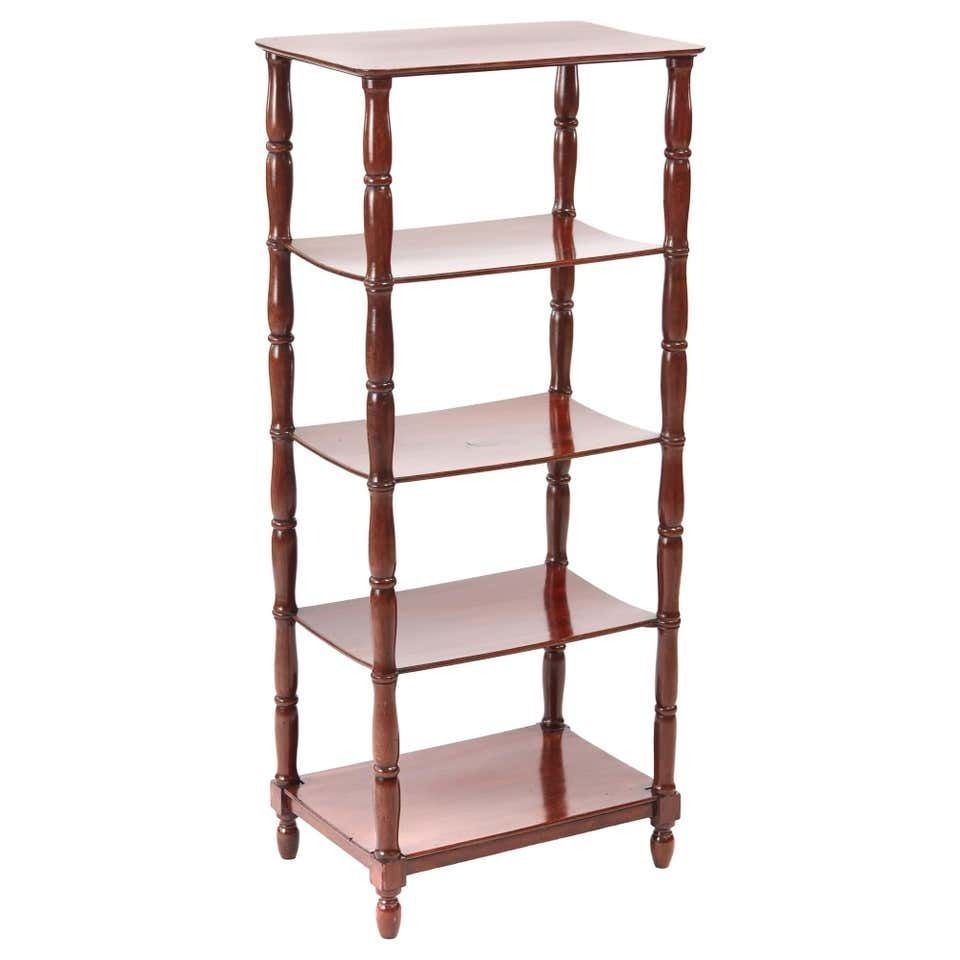William IV Mahogany Freestanding Fi Ve Tier Whatnot