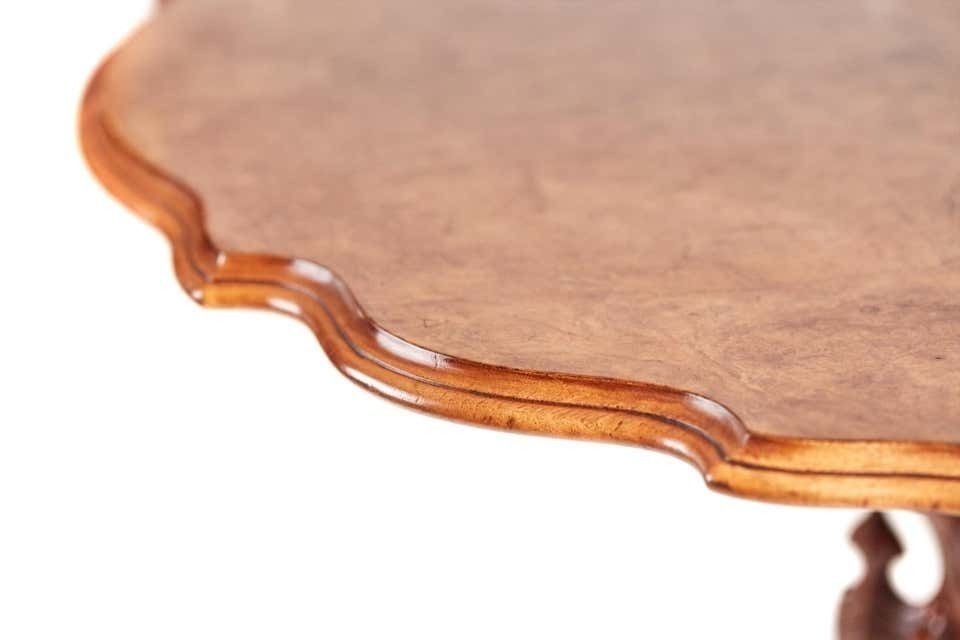 photo for sale Fine Quality Antique Victorian Burr Walnut Tilt Top Centre Table, Circa 1850