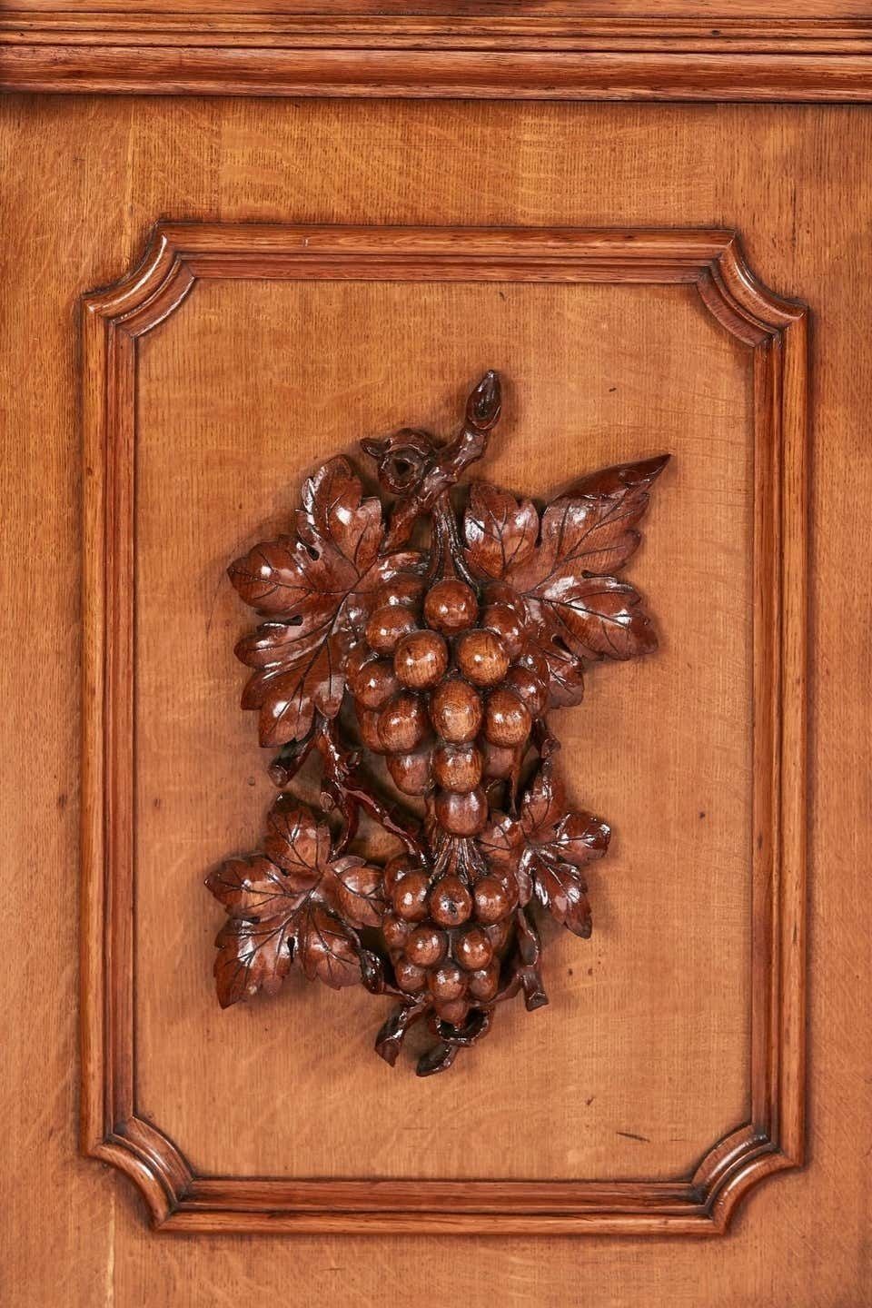 photo for sale Magnificent Large 19th Century Victorian Antique Carved Oak Mirror Back Sideboar
