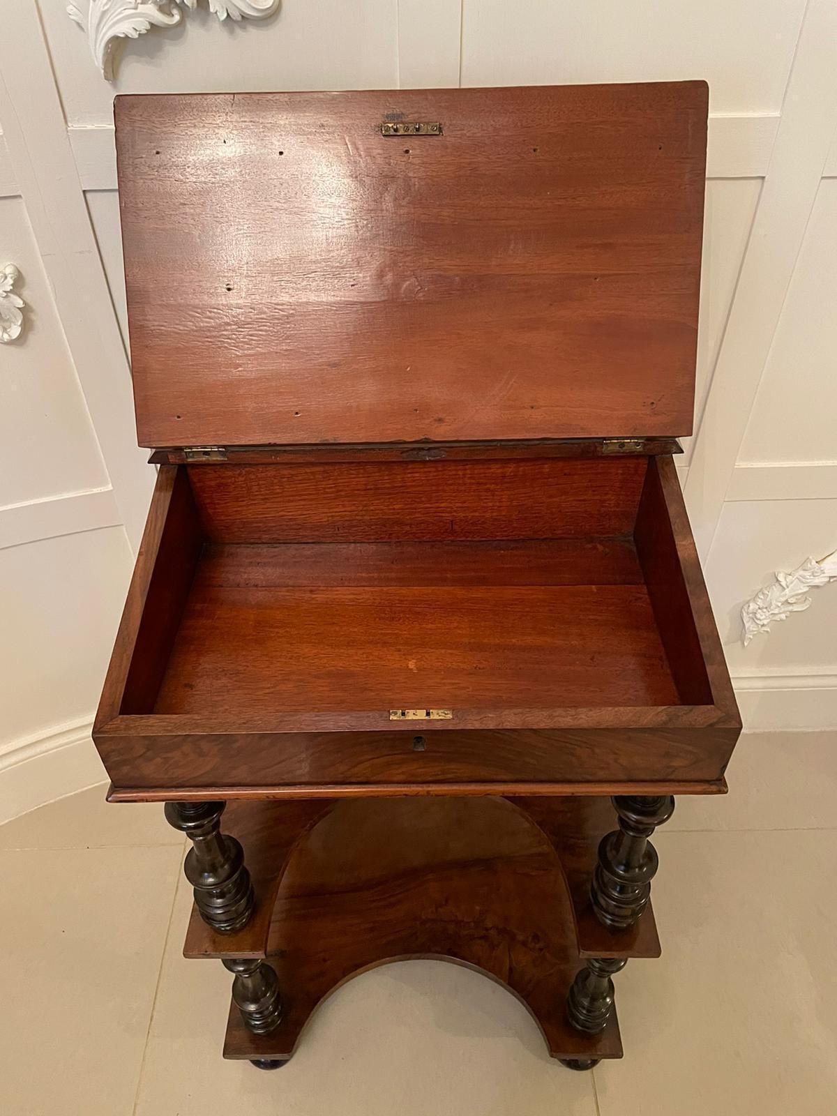 19th Century Victorian Antique Free Standing Walnut Ladies Davenport photo buy