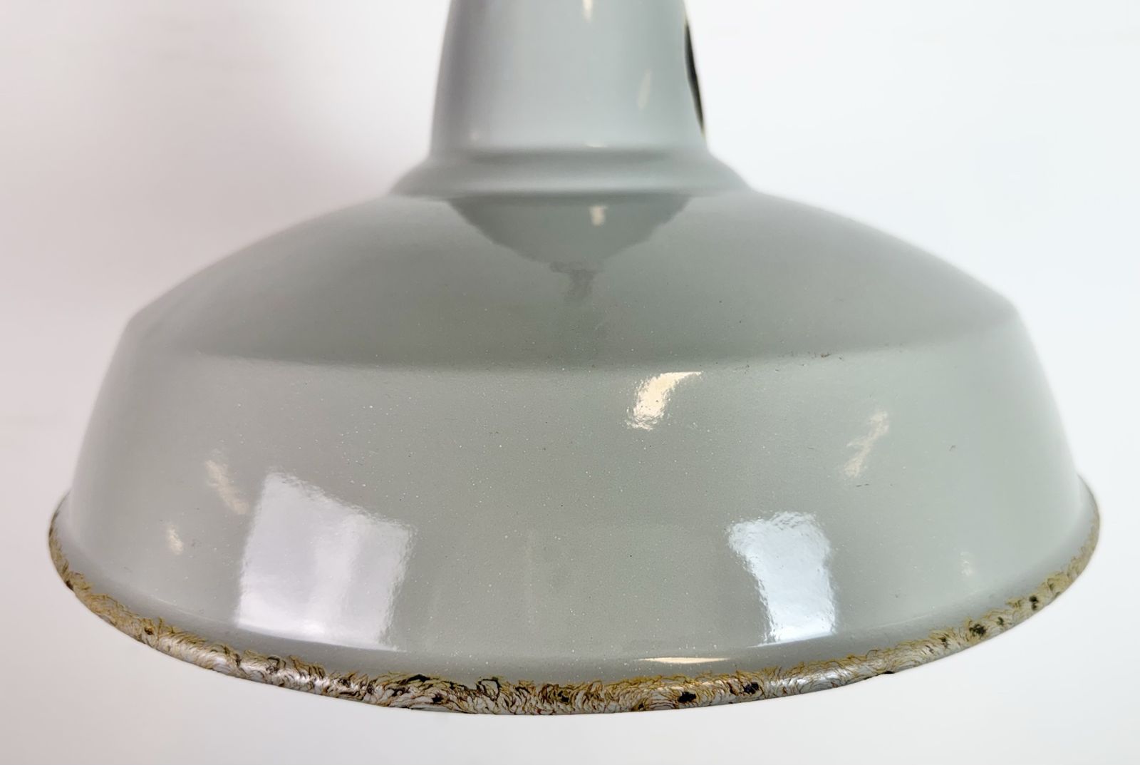 Industrial Grey Enamel Factory Pendant Lamp From Thorlux, 1960s, 6x photo 199.0
