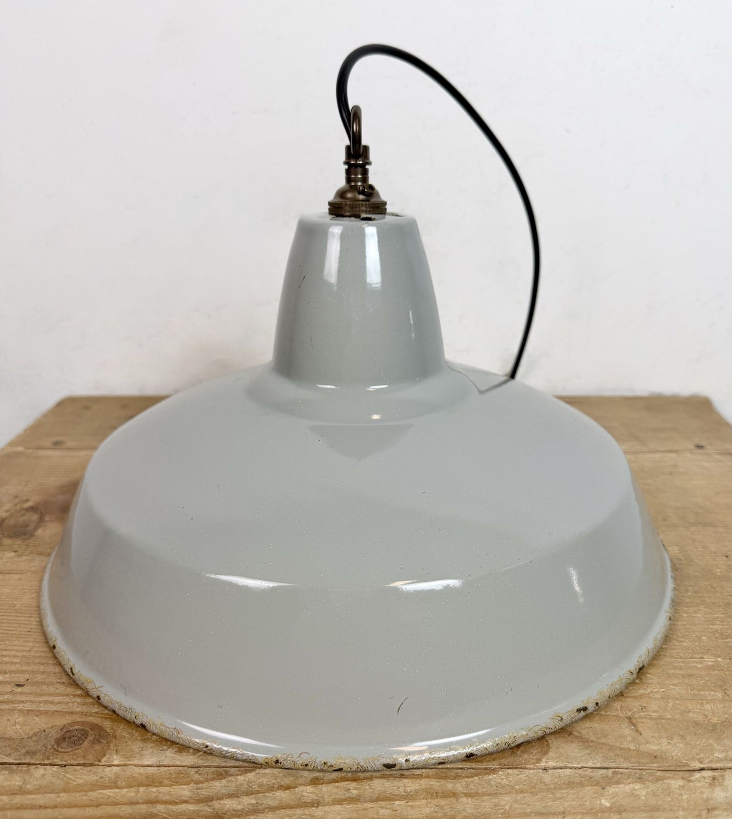 199.0 Industrial Grey Enamel Factory Pendant Lamp From Thorlux, 1960s, 6x photo