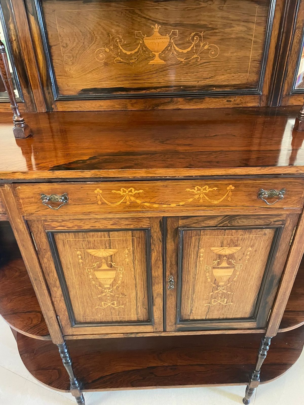 Antique Quality Rosewood Inlaid Side Cabinet photo 2125.0