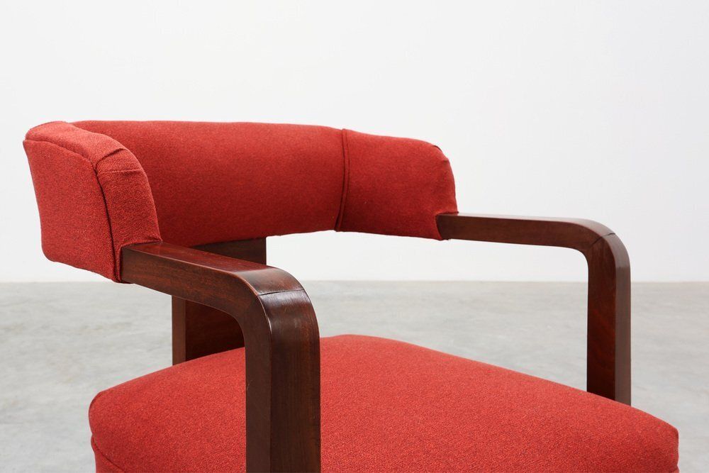 Art Deco Red Chair, Belgium, 1920 photo furniture