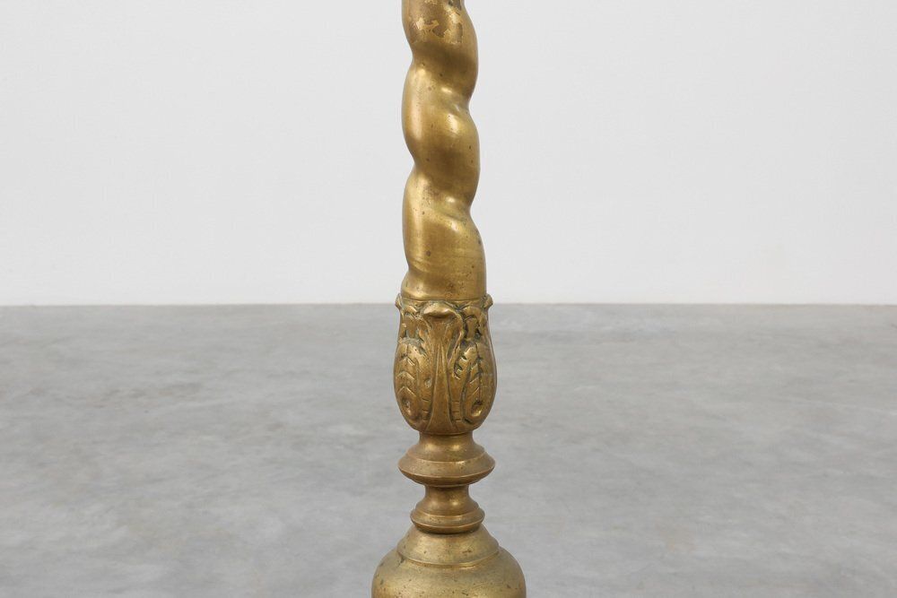 Large 19th Century Copper Church Candleholder, France photo 1931.0