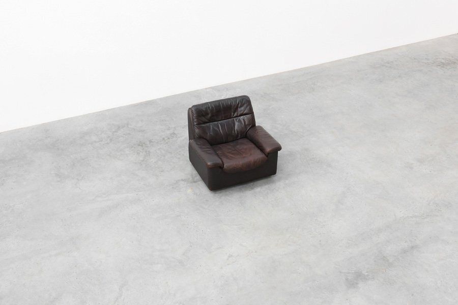 photo vintage Mid Century Modern Ds‑66 Relax Chair In Brown Leather From De Sede, Switzerland, 1960s