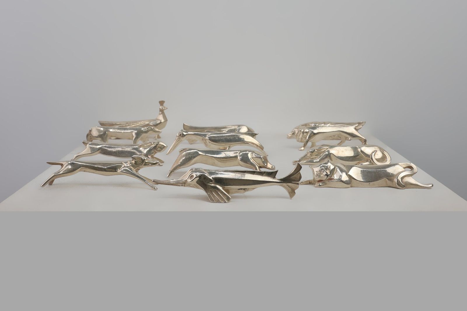 photo for sale Menagerie By Edouard Marcel Sandoz For Christofle Gallia, France, 1920s, Set Of 12