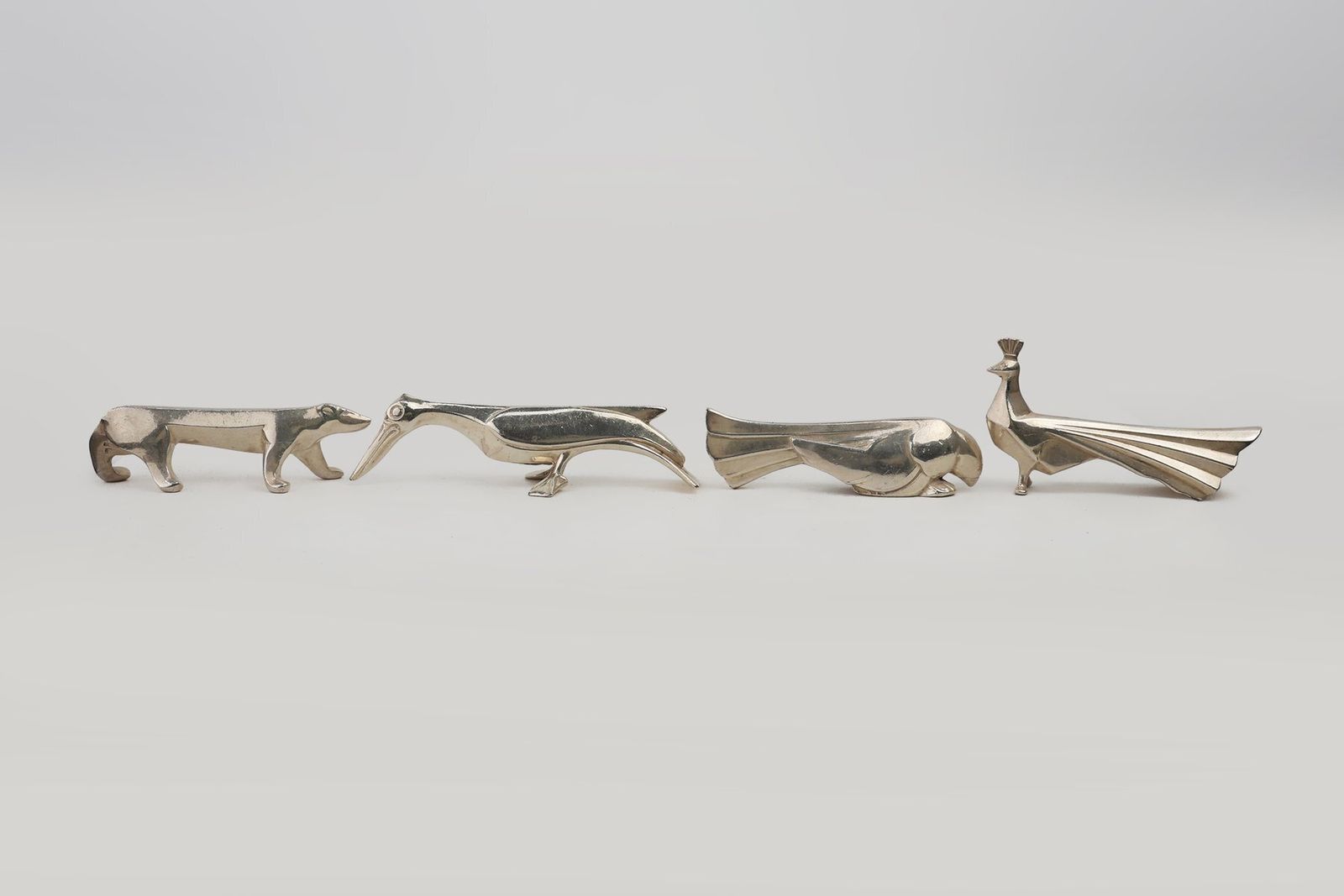 Home Decor Menagerie By Edouard Marcel Sandoz For Christofle Gallia, France, 1920s, Set Of 12 photo