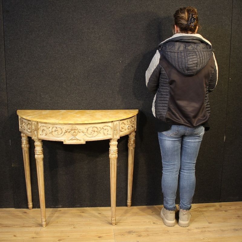 Console italienne de style Louis XVI laquée, XXe siècle photo for sale