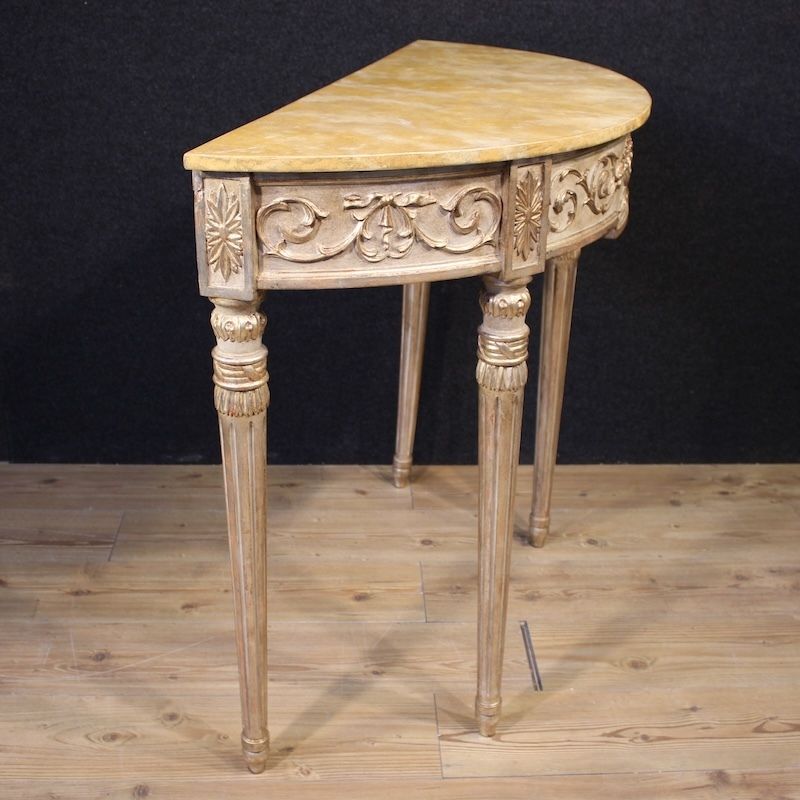 Console italienne de style Louis XVI laquée, XXe siècle photo 2600.0