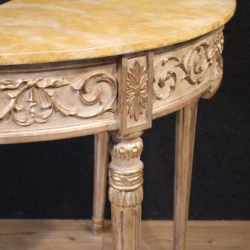 Console italienne de style Louis XVI laquée, XXe siècle photo vinterior