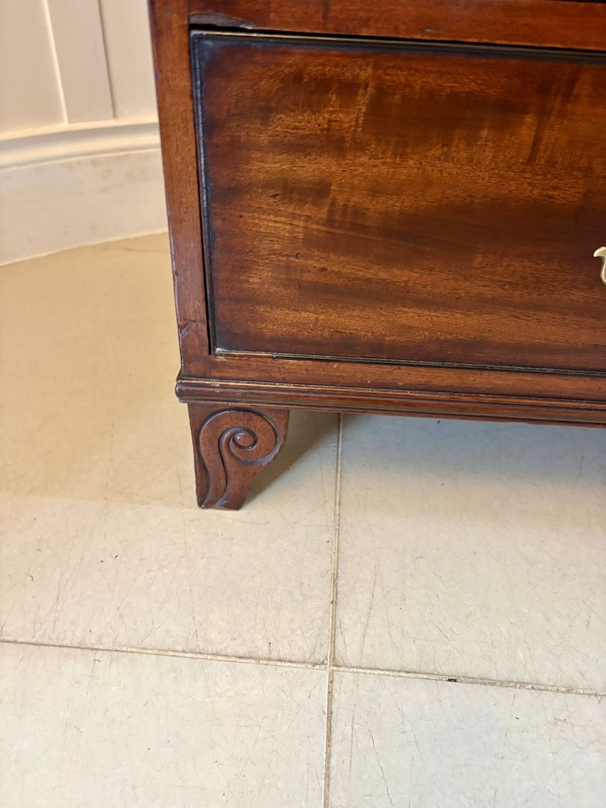 photo buy Antique Regency Figured Mahogany Secretaire Bookcase With Glazed Doors And Fitted Interior