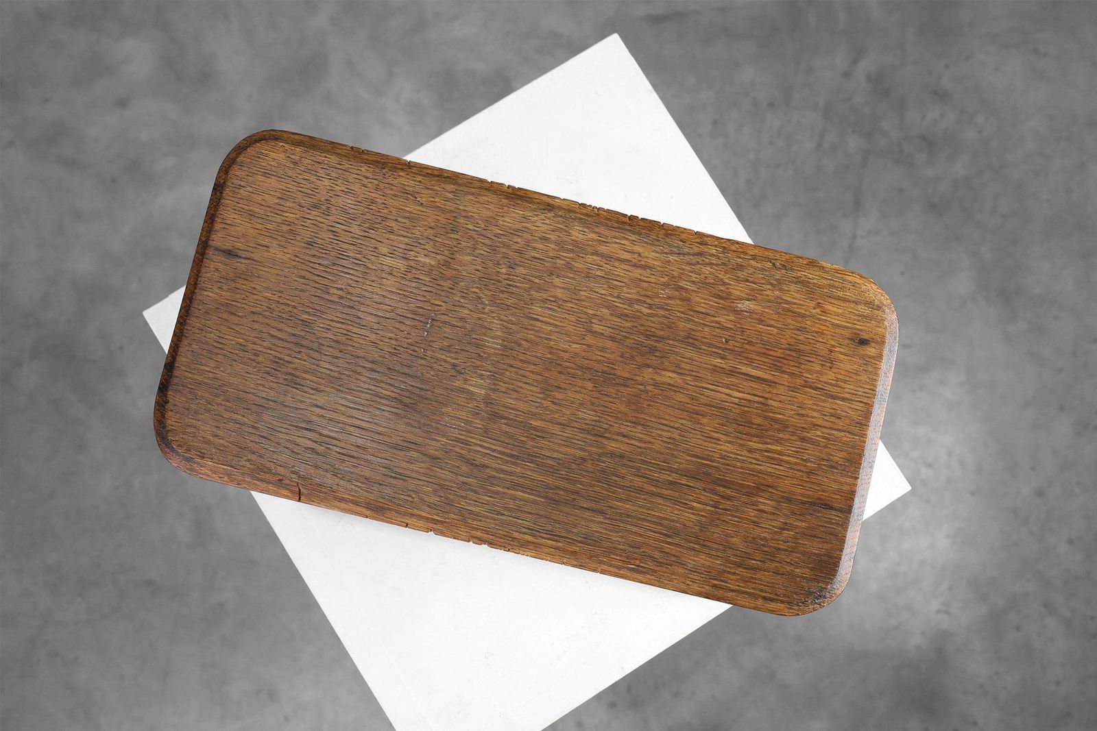 Small French Provincial Rustic Oak Bench, 1800s photo vintage