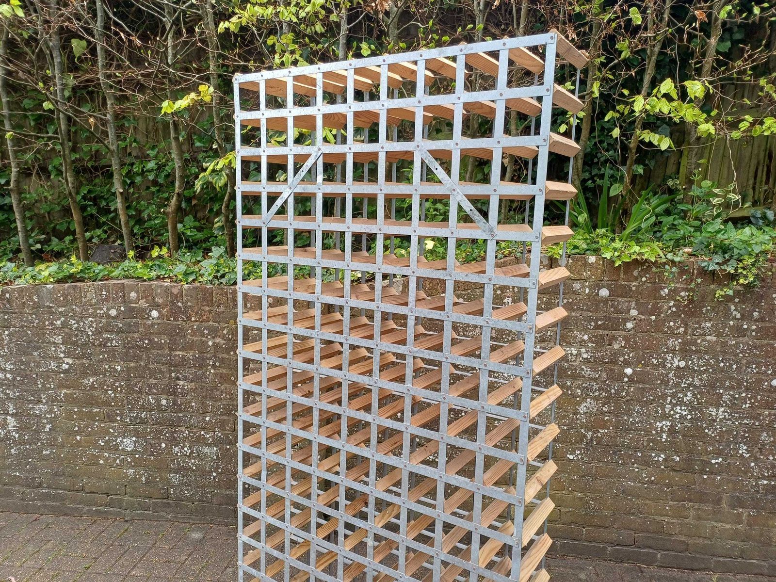 Massive Vintage Wooden Wine Rack 1970s 1980s Pine Zinc Bottle Storage Wine Display Rack Shop Cellar Bar Storage Unit Free Hand Delivery photo 495.0