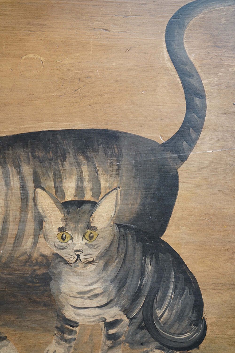 Art An Early 19thc English Naïve School Oil On Panel Of Kittens Playing With A Reel Of Thread C.1830 40 photo