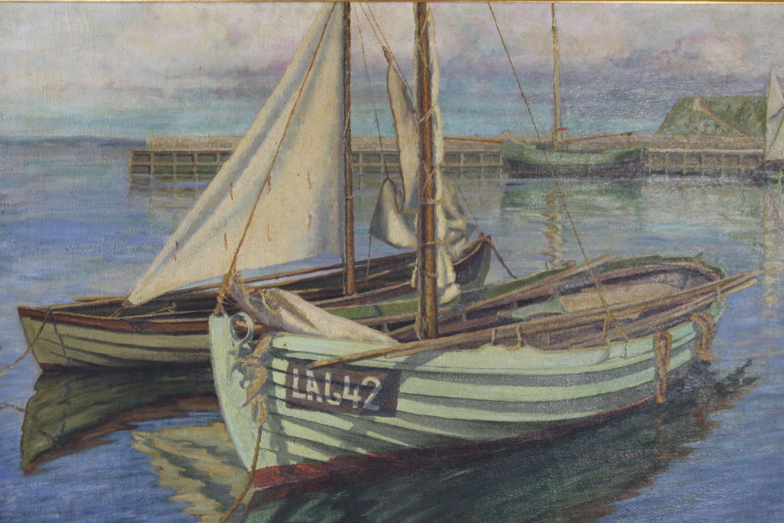 Large Oil Painting By Knut Dahlander C 1930 photo furniture