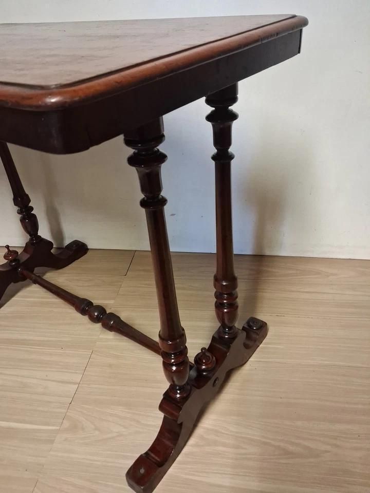 Antique Victorian Side Table Stretcher Table Full Of Patina photo for sale