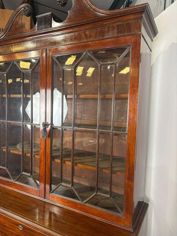 19th Century Mahogany Astral Glazed Secretaire Bookcase photo vinterior