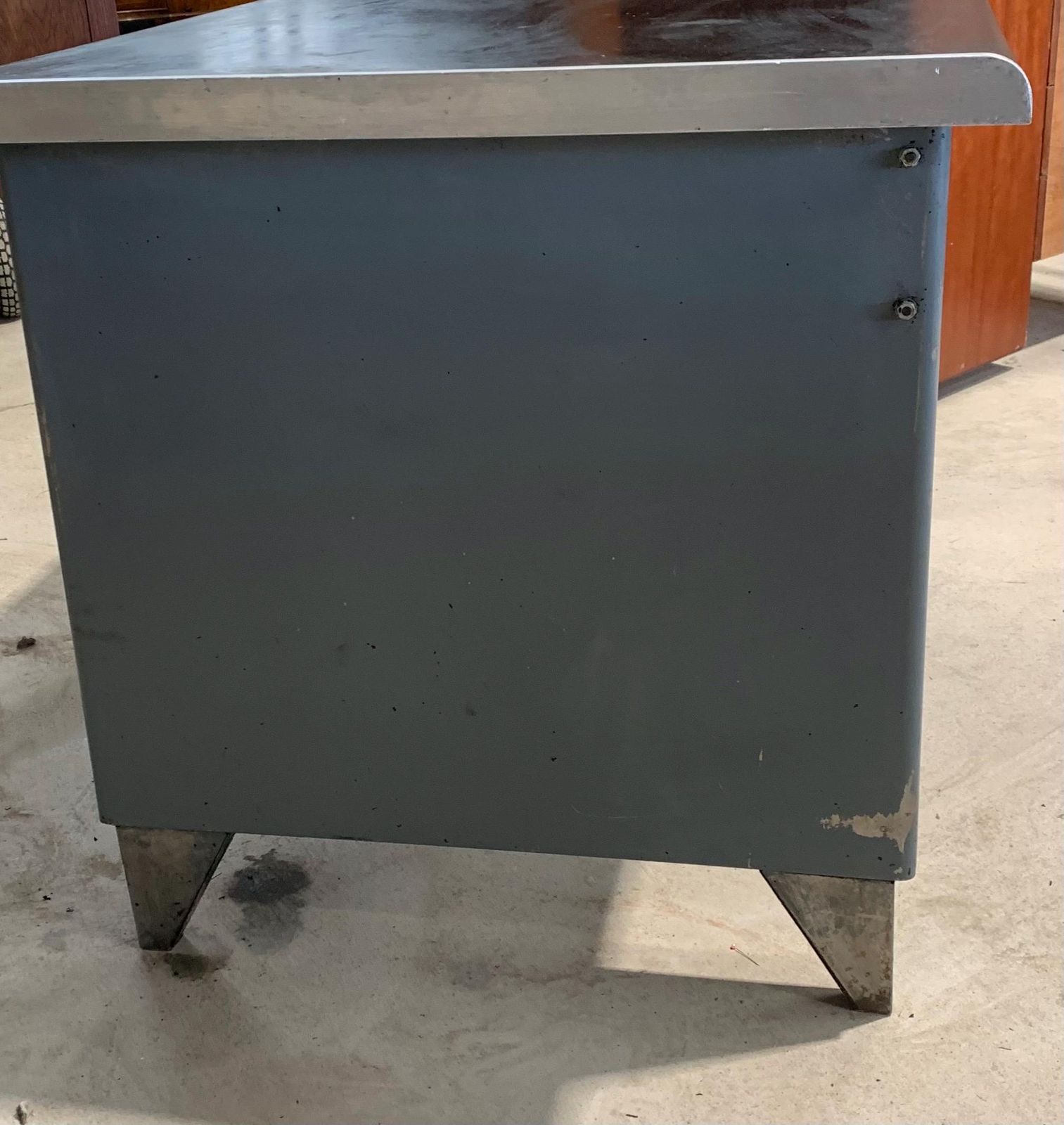 Mid Century Industrial Tanker Desk photo for sale