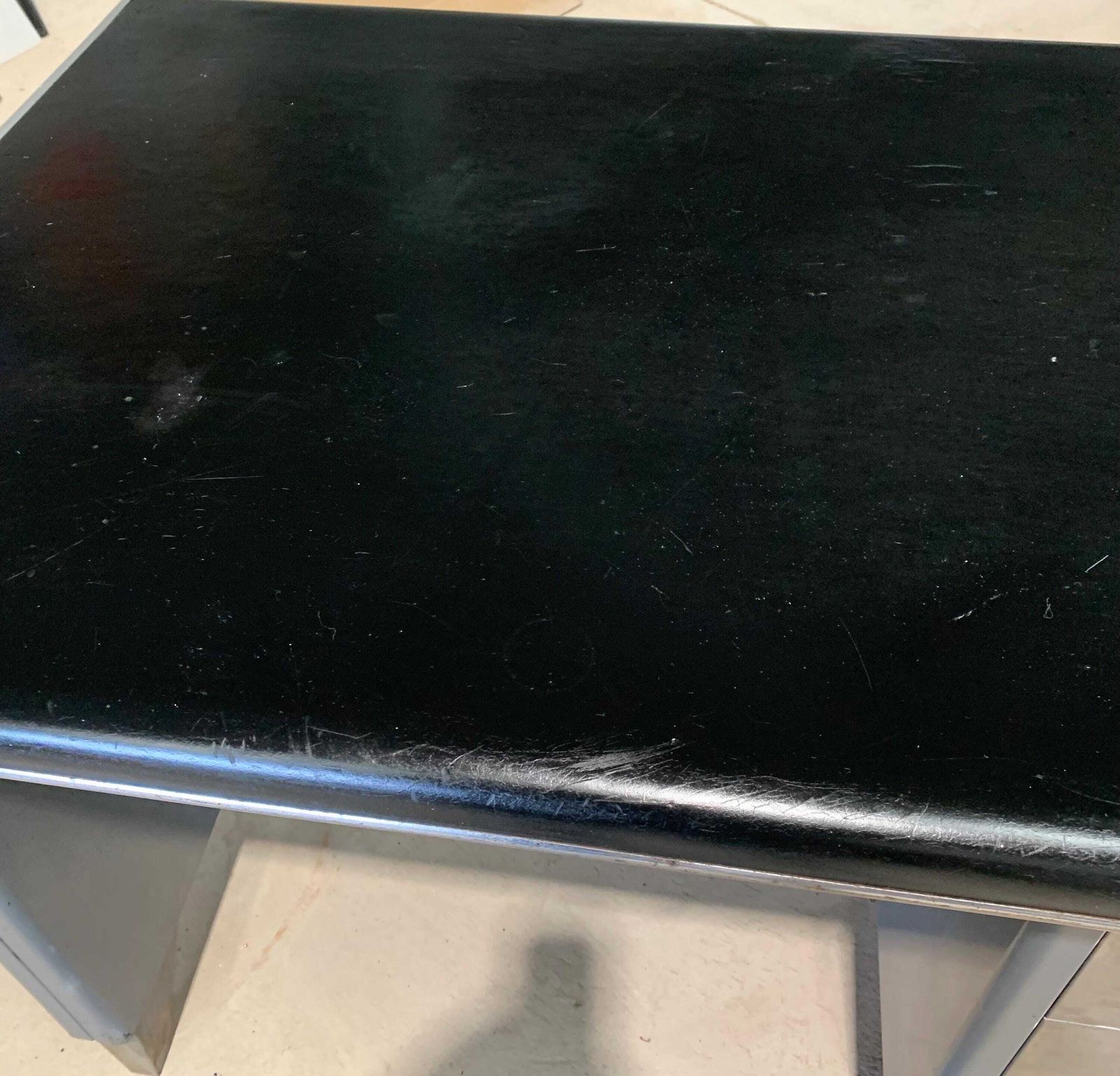 Mid Century Industrial Tanker Desk photo vintage
