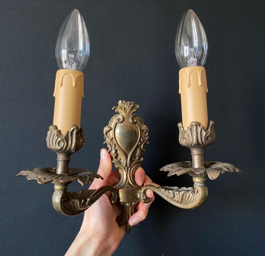 Duty Free Oven USA. Pair Of Antique Wall Lights photo vintage