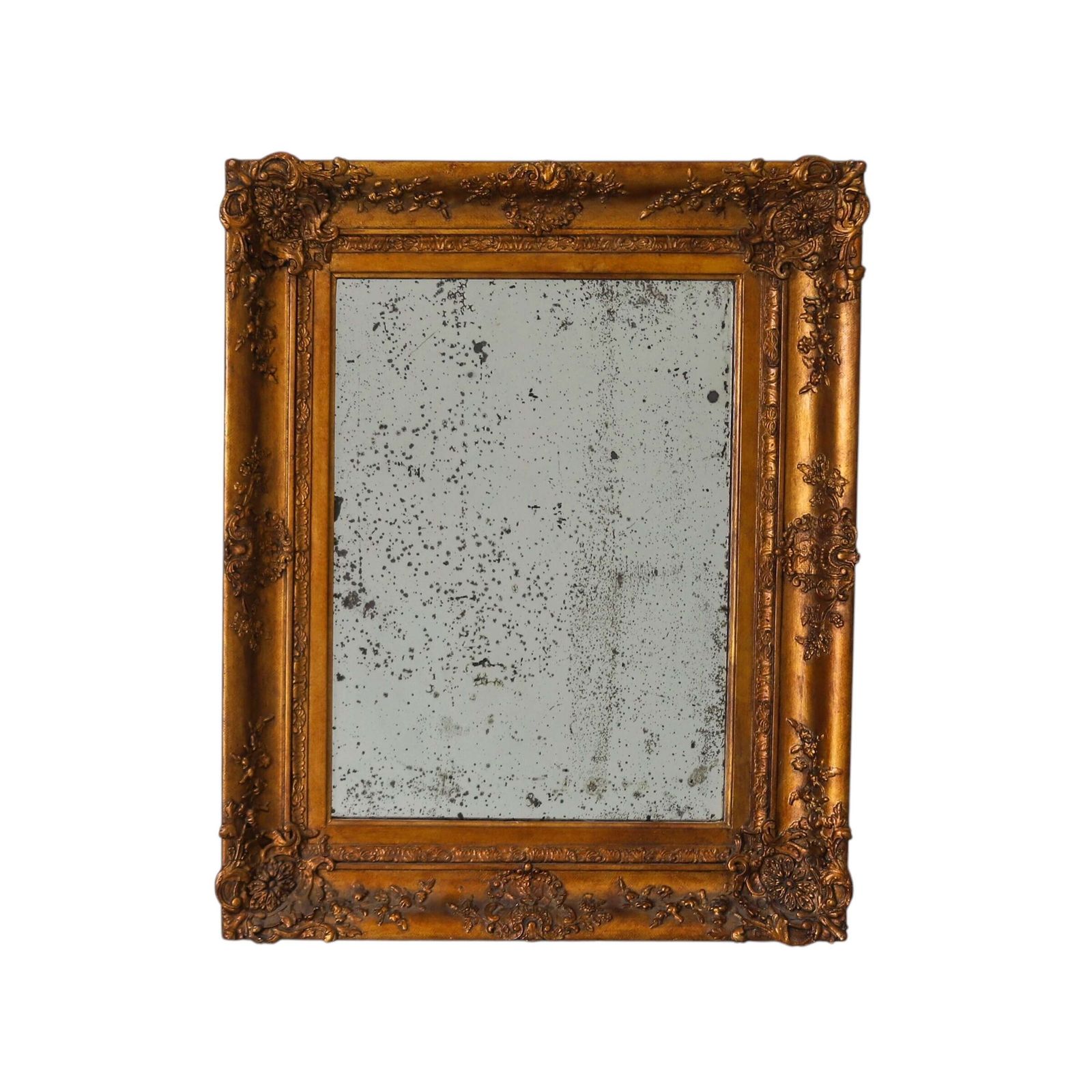 English Country House Oil Gilt Mirror With Foxed Plate, Early 19th Century Circa 1830