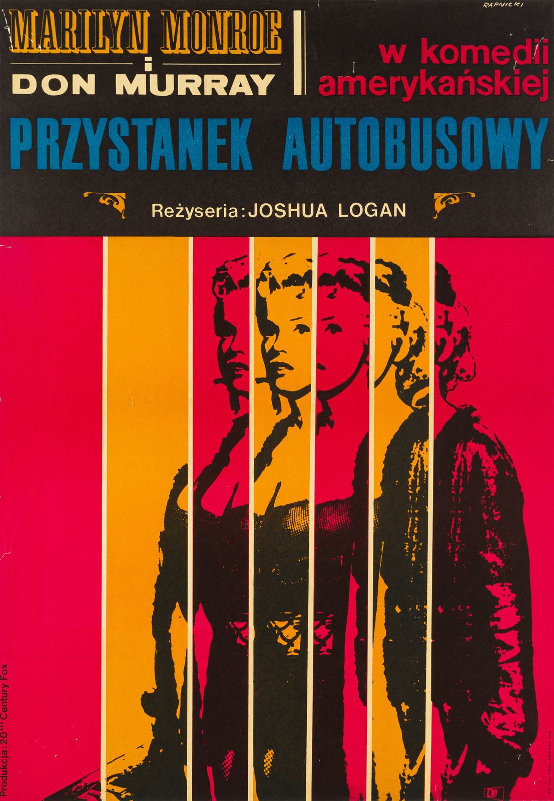 Bus Stop Film / Movie Poster, Original Vintage 1967 Polish, Marilyn Monroe