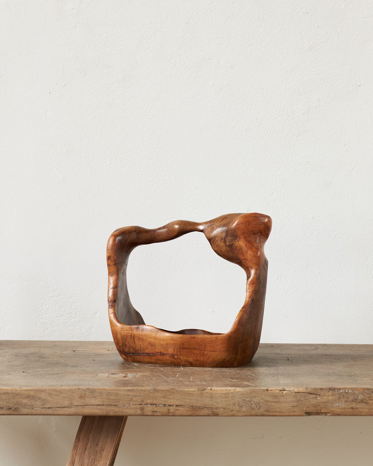 354.0 Sculptural Olive Root Wood Basket, France C1950 photo