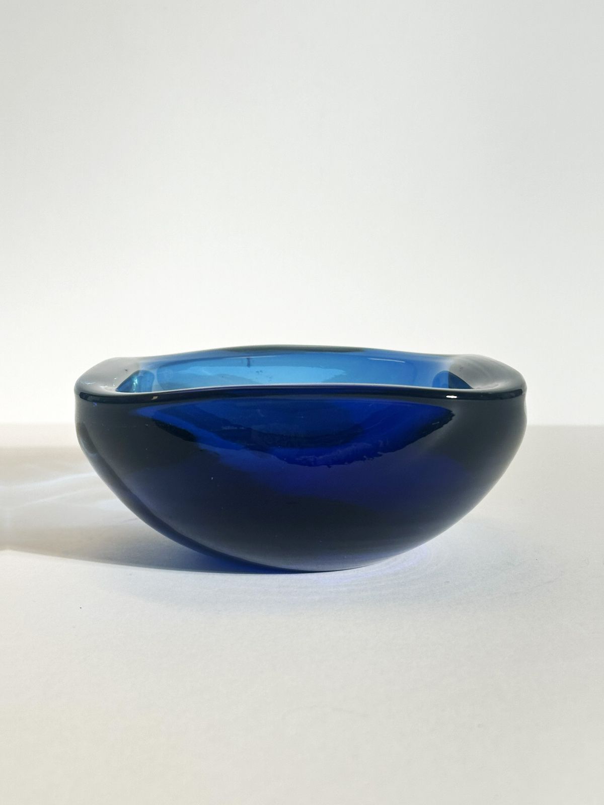 Blue Murano Sommerso Glass Bowl Attributed To Flavio Poli For Seguso, 1960s Italy photo for sale