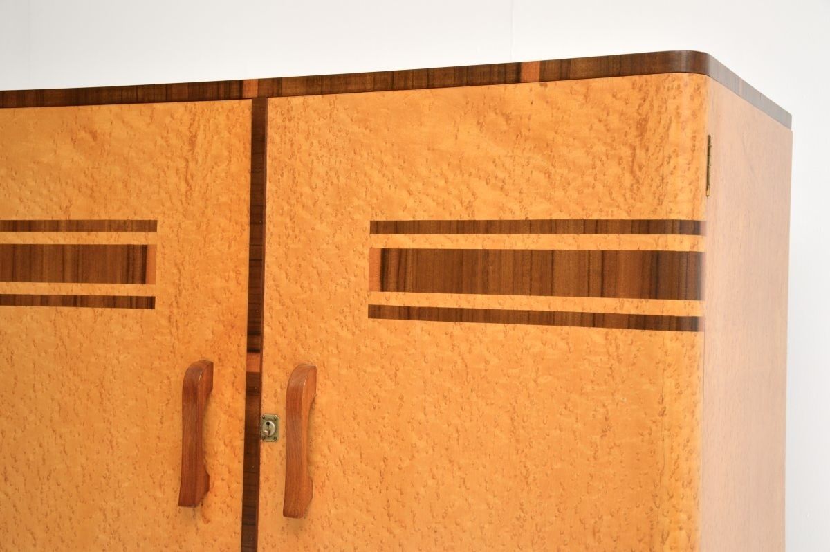 Art Deco Birds Eye Maple And Walnut Compactum Wardrobe photo vinterior