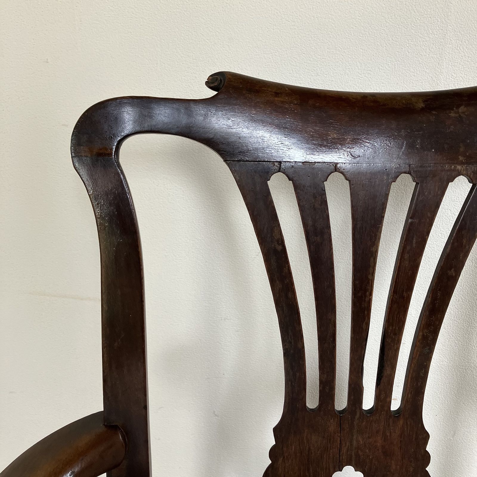 Georgian Carver Chair, Chippendale Style, Pierced Splat Back, Upholstered Seat photo buy