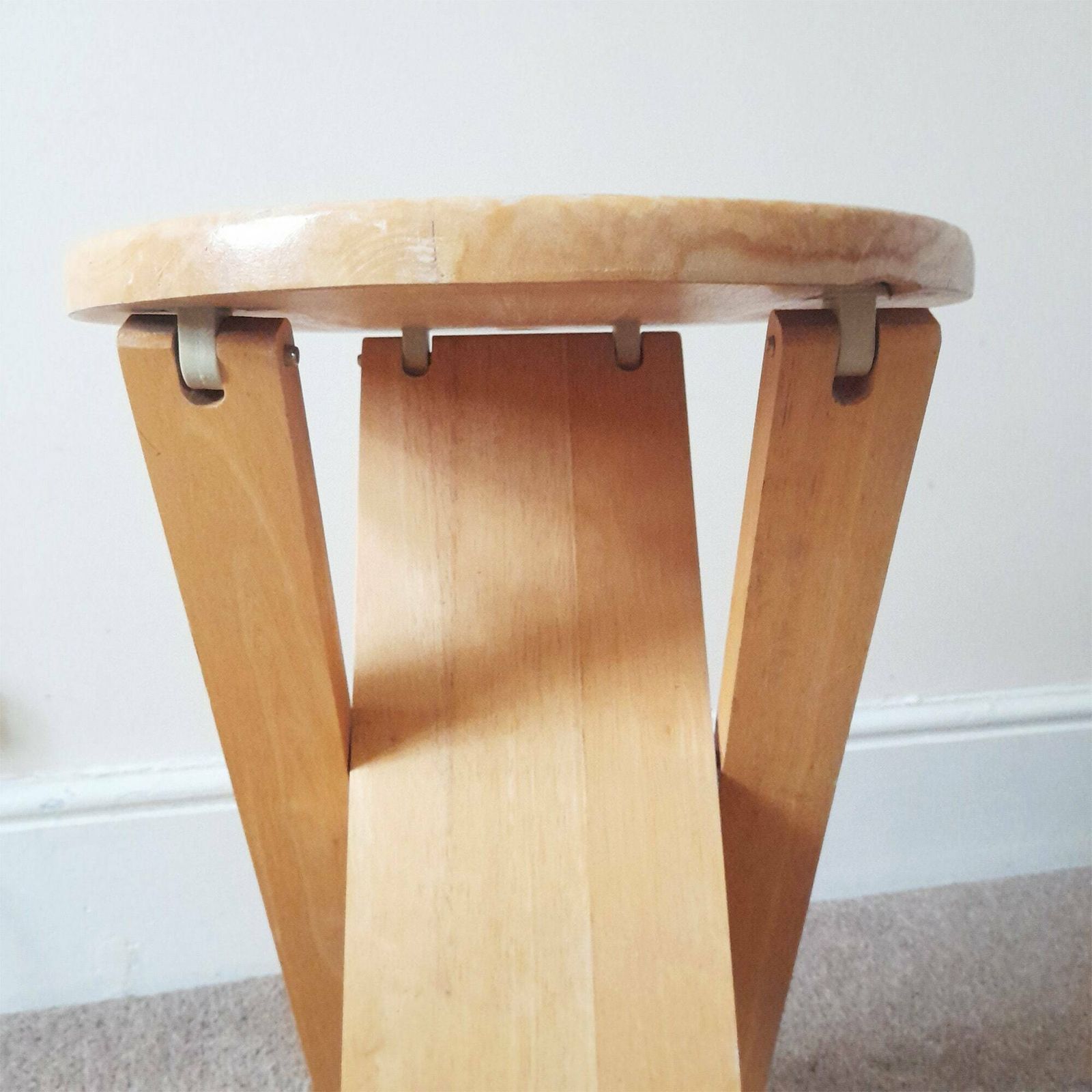 80's Iconic Vintage Wooden Folding Suzy Stool   Adrian Reed Design   Princes Design Works   Mid Century Modern Beech Wood Chair   Folds Flat photo Furniture