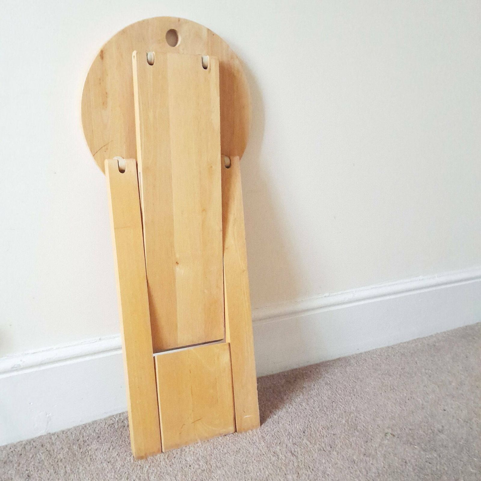 80's Iconic Vintage Wooden Folding Suzy Stool   Adrian Reed Design   Princes Design Works   Mid Century Modern Beech Wood Chair   Folds Flat photo vinterior