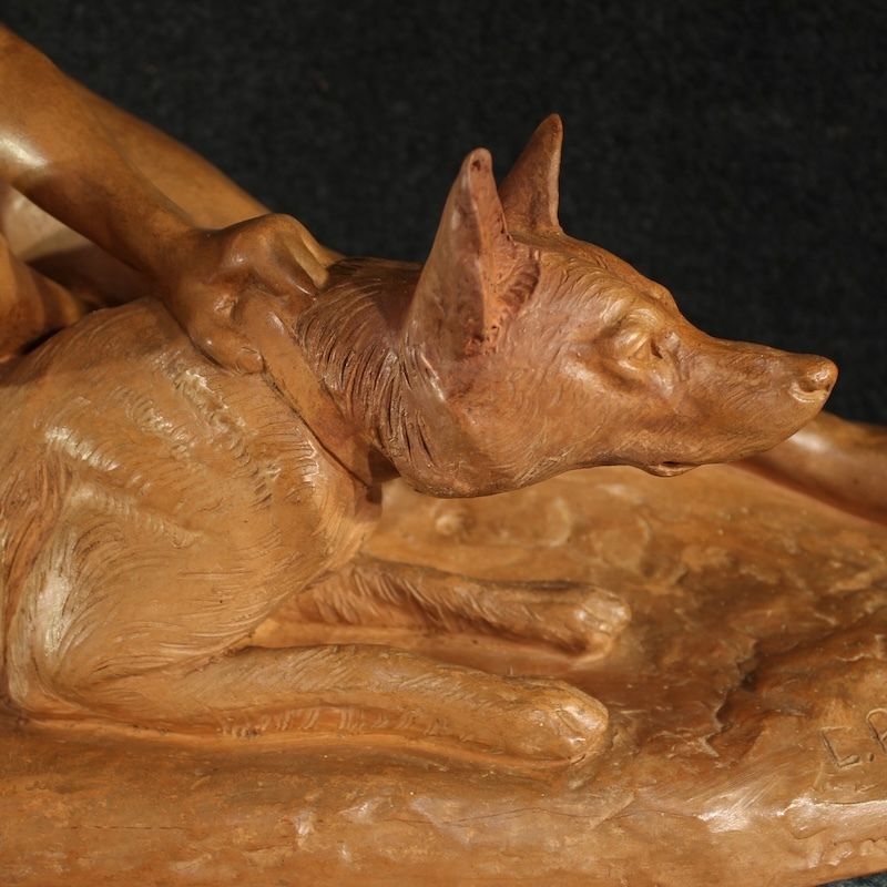 20th Century French Art Deco Terracotta Sculpture photo Art