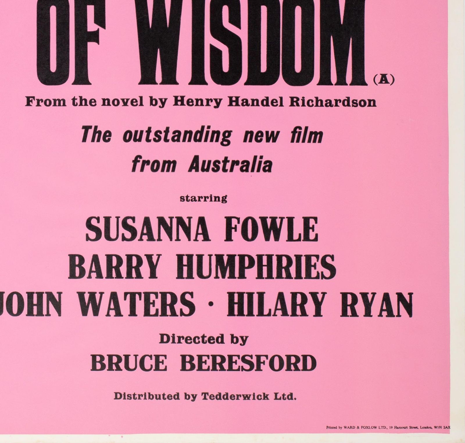 The Getting Of Wisdom 1977 Academy Cinema London Uk Quad Film Poster, Strausfeld. photo vintage