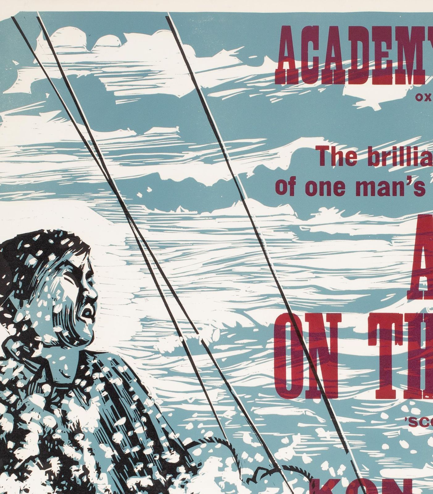Alone On The Pacific 1967 Academy Cinema London Uk Quad Film Poster, Strausfeld. photo Art