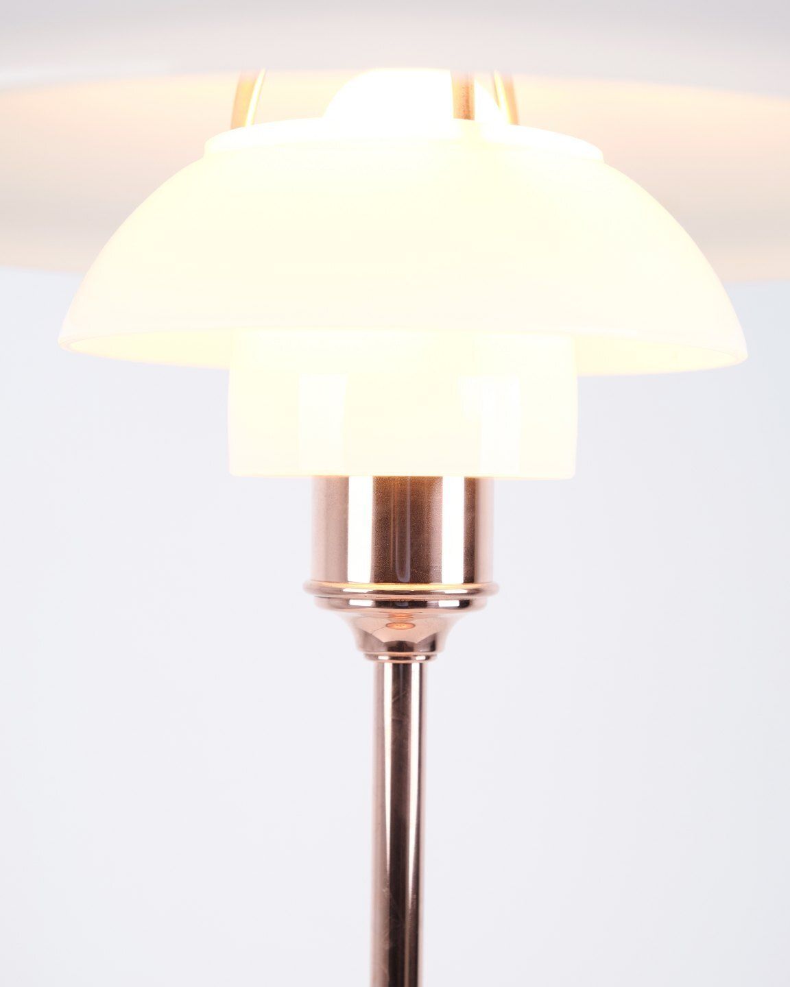 Poul Henningsen Table Lamp Model Ph 3½ 2½ Limited Edition In Copper And White Opal Glass For Louis Poulsen photo furniture
