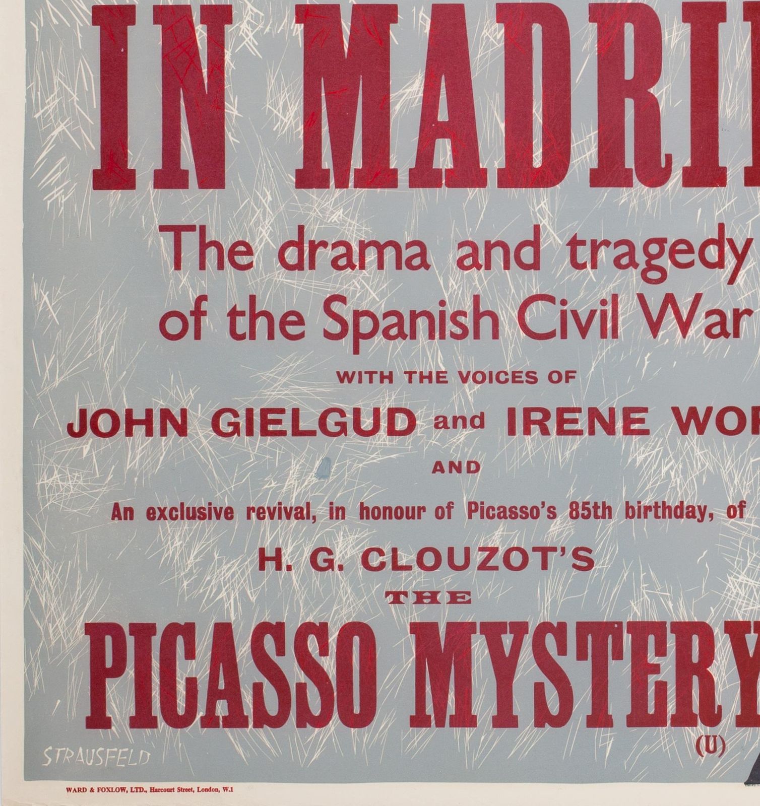"To Die In Madrid", 1967 Academy Cinema Uk Quad Film Poster, Strausfeld. photo vinterior