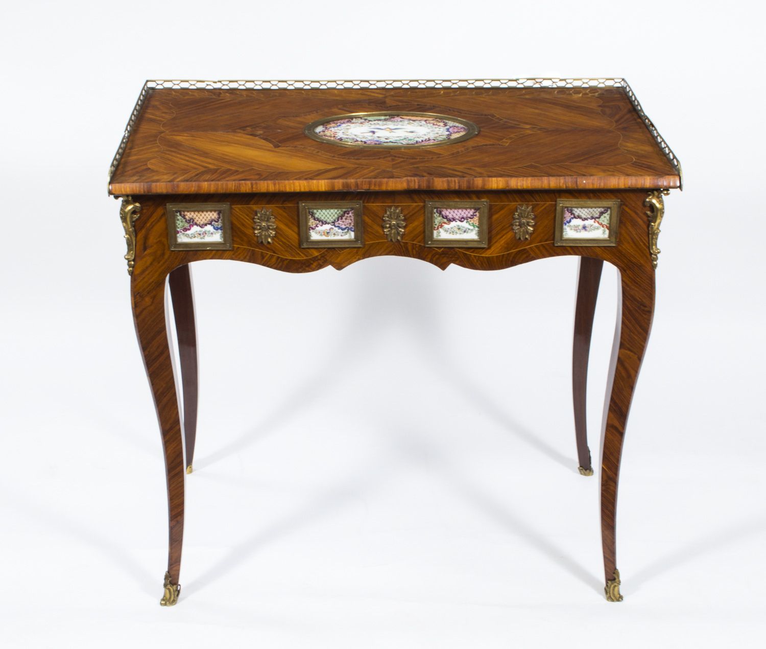 Antique French Ormolu & Sevres Mounted King Wood Writing Table 18th C photo furniture