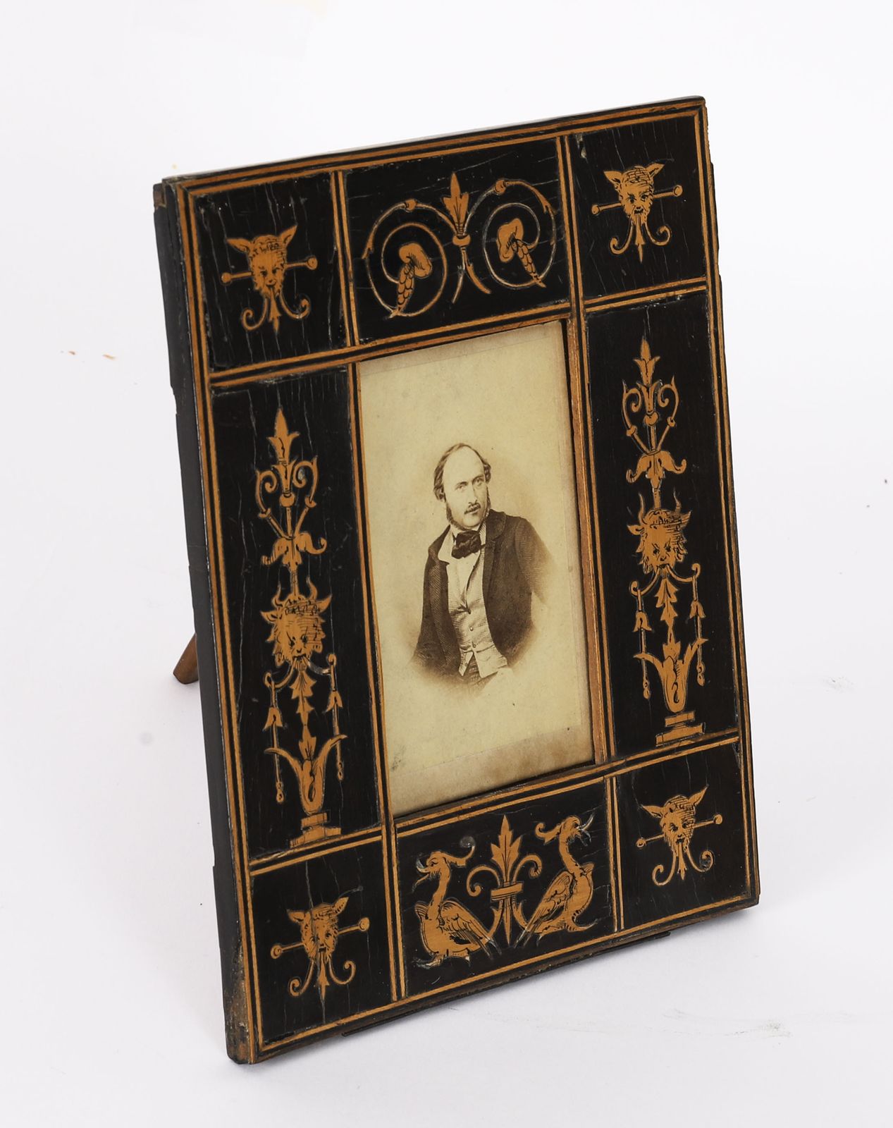 Vintage Sorrento Olive Wood Rectangular Portrait Photo Frame19thc 19.5x10cm photo for sale