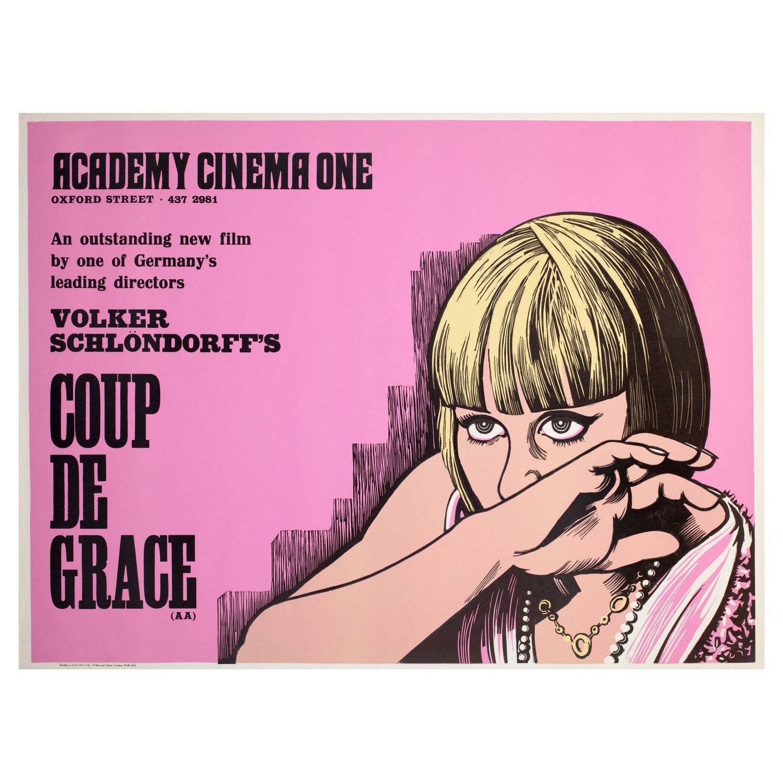 Affiche de cinéma Coup De Grace 1974, London UK Quad, Strausfeld.
